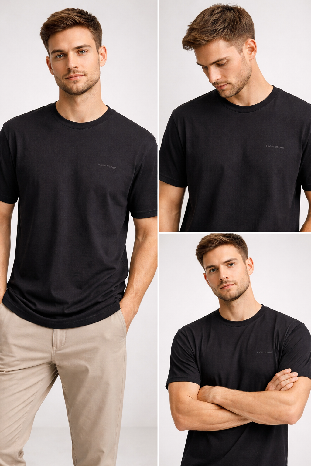 BASICA DE ALGODON HIGH GLOW NEGRO