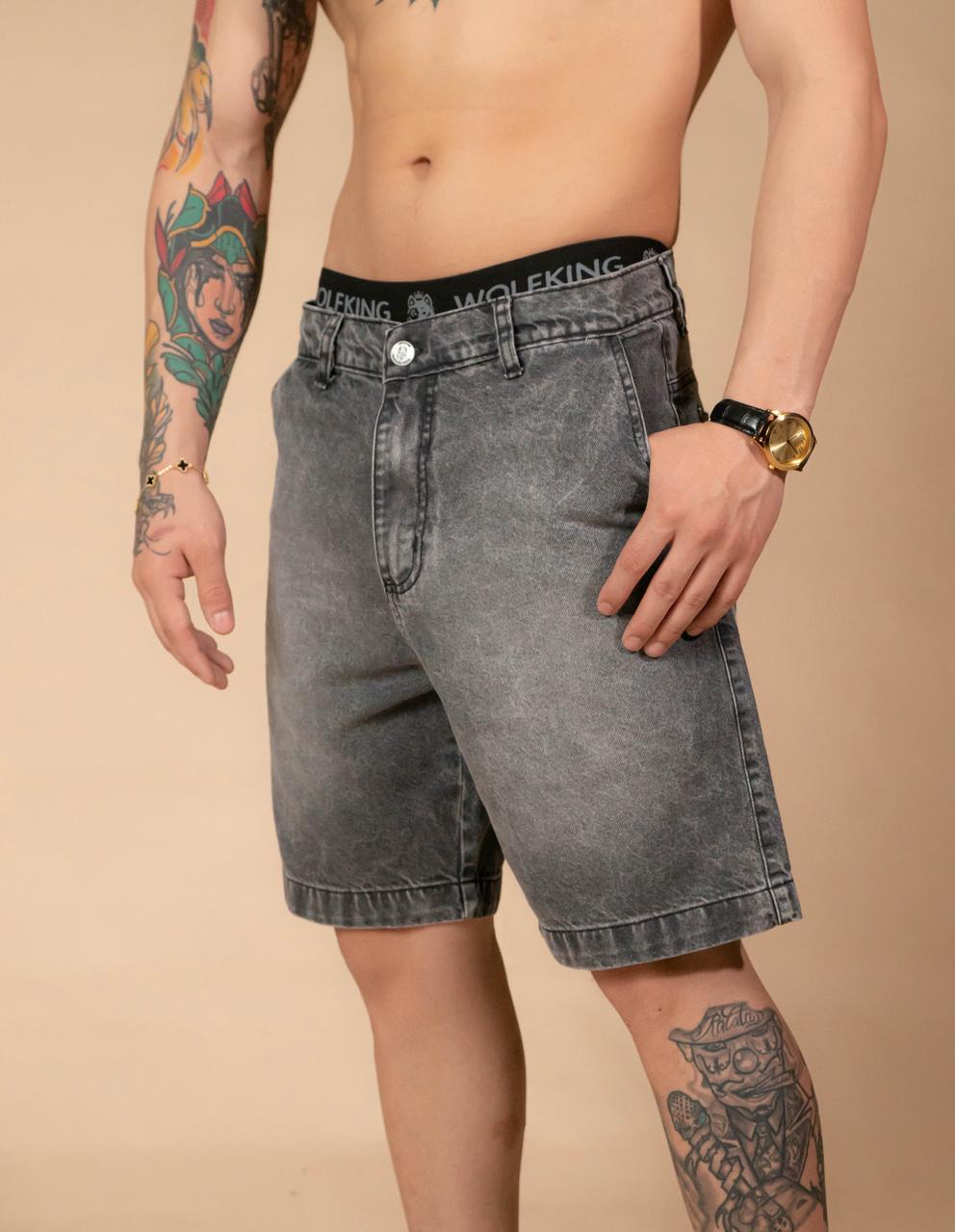 BERM. JEANS MOM WASHED BLACK WOLFKING