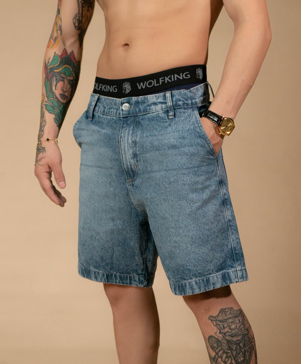 BERM. JEANS MOM STEEL BLUE WOLFKING